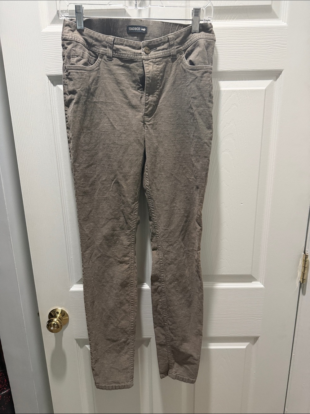 Toad&Co Taupe Corduroy Pants with Branded Button